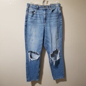 American Eagle High Rise Destroyed Mom Jeans Women's 12 Reg.